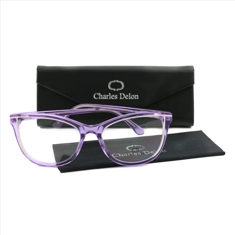 Eyeglasses for Womens Clear Purple Cat Eye 53 17 140 by Charles Delon - megafashion11Monturas