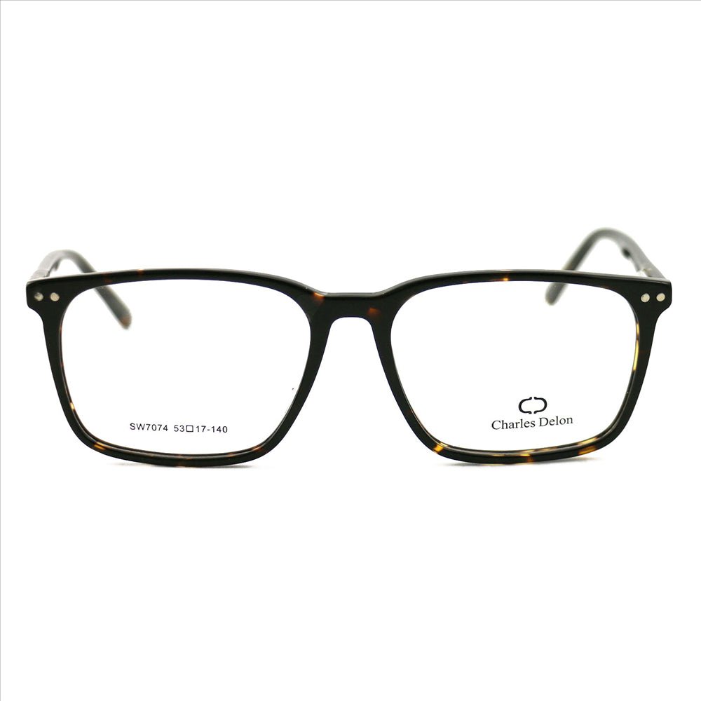 Eyeglasses Frames for Men Havana Frames Square 53 17 140 by Charles Delon - megafashion11Monturas