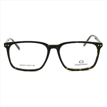 Eyeglasses Frames for Men Havana Frames Square 53 17 140 by Charles Delon - megafashion11Monturas