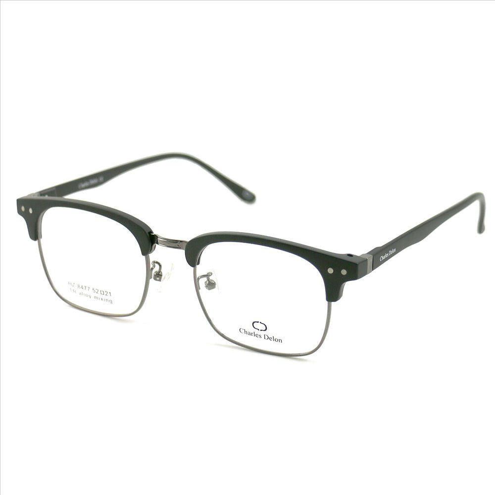 Eyeglasses Frames for Men Matte Black Frames Square 52 21 138 by Charles Delon - megafashion11Monturas