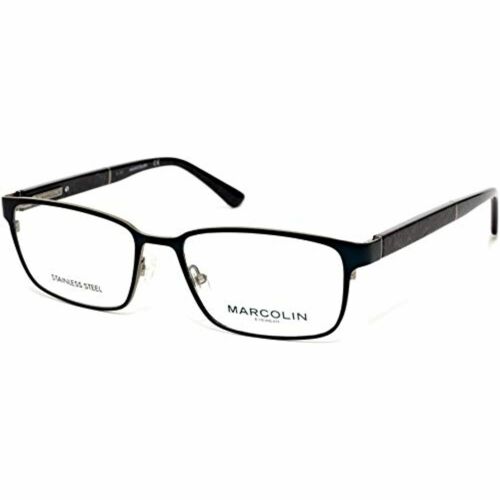 Eyeglasses Marcolin for men MA 3016 091 Matte Blue rectangle 52-17-140 - megafashion11Monturas