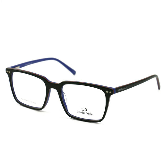 Eyeglasses Men Black/Red/Blue Frames Square 51 19 140 by Charles Delon - megafashion11Monturas