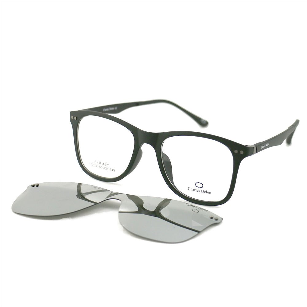 Eyeglasses Men Matte Black Frames Square 55 21 145 by Charles Delon - megafashion11Monturas