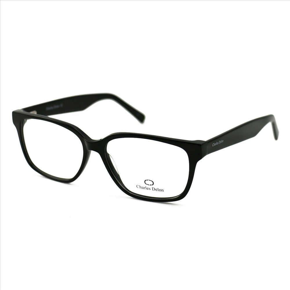 Eyeglasses Men or Womens Black Frames Rectangle 56 16 145 by Charles Delon - megafashion11Monturas