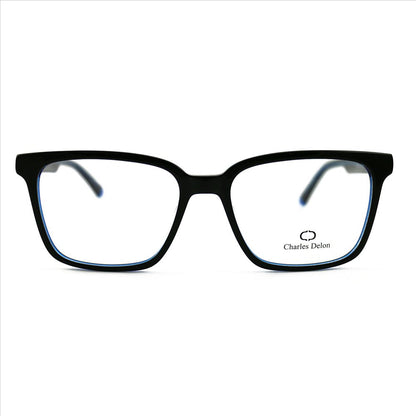 Eyeglasses Men or Womens Black/Blue Frames Square 55 18 142 by Charles Delon - megafashion11Monturas