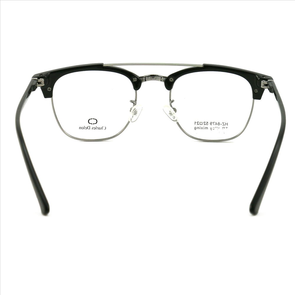 Eyeglasses Men or Womens Black/Silver Frames Square 52 21 141 by Charles Delon - megafashion11Monturas