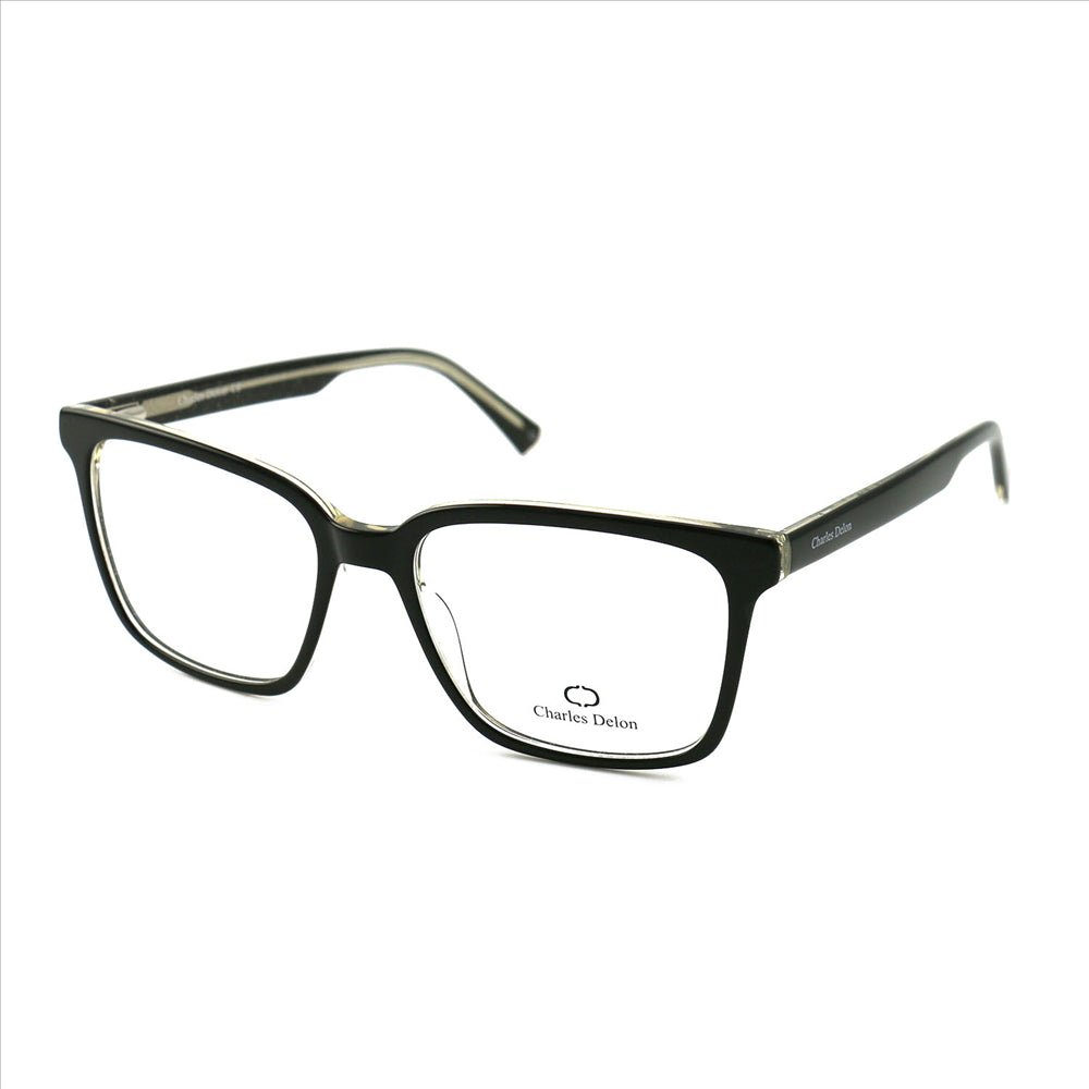 Eyeglasses Men or Womens Black/Silver Frames Square 55 18 142 by Charles Delon - megafashion11Monturas