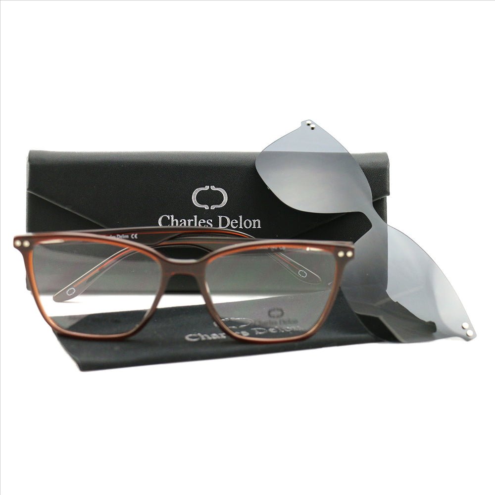 Eyeglasses Men or Womens Brown Frames Square 52 17 140 by Charles Delon - megafashion11Monturas