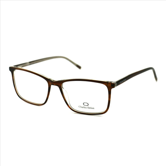 Eyeglasses Men or Womens Clear Brown Frames Rectangle 55 17 142 by Charles Delon - megafashion11Monturas