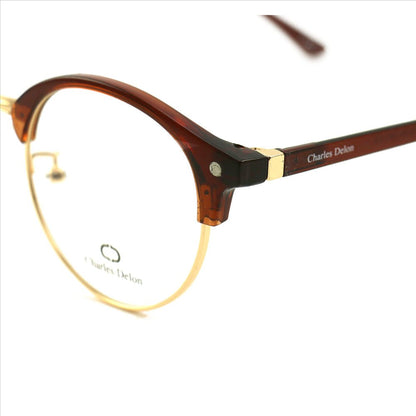 Eyeglasses Men or Womens Havana/Gold Round 51 19 141 by Charles Delon Round - megafashion11Monturas