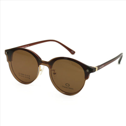 Eyeglasses Men or Womens Havana/Gold Round 51 19 141 by Charles Delon Round - megafashion11Monturas