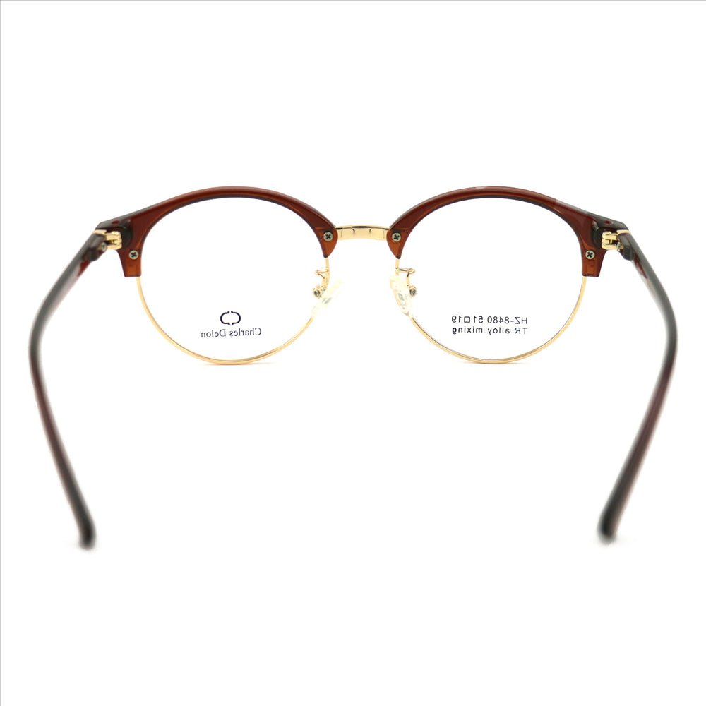 Eyeglasses Men or Womens Havana/Gold Round 51 19 141 by Charles Delon Round - megafashion11Monturas