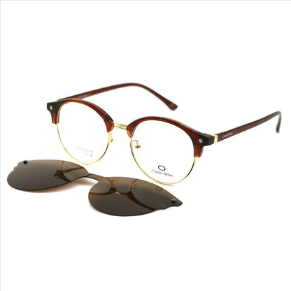 Eyeglasses Men or Womens Havana/Gold Round 51 19 141 by Charles Delon Round - megafashion11Monturas