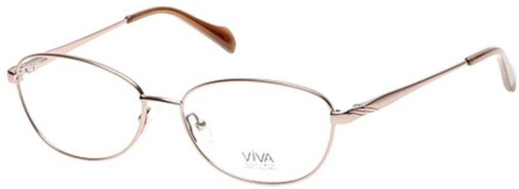 Eyeglasses Viva metal for Womens VV 319 046 Gold/Brown oval 54-15-135 - megafashion11Monturas