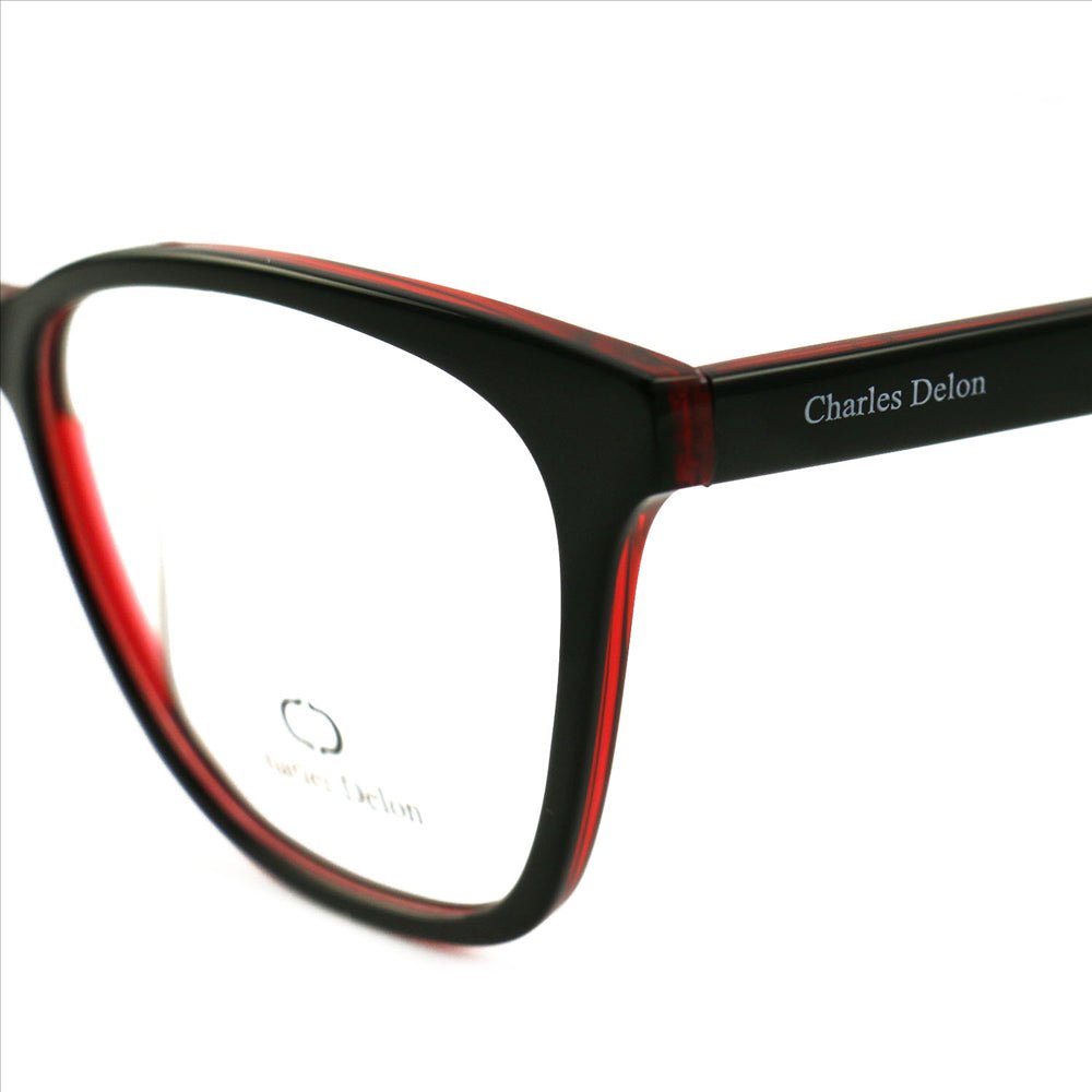 Eyeglasses Womens Black/Red Frames Cat Eye 54 18 142 by Charles Delon - megafashion11Monturas