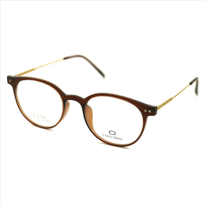 Eyeglasses Womens Brown/Gold Frames Round 51 19 142 by Charles Delon Round - megafashion11Monturas