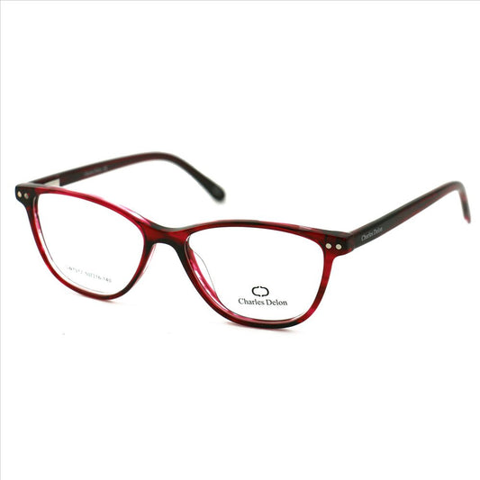 Eyeglasses Womens Clear Red Frames Oval 50 16 140 by Charles Delon Oval - megafashion11Monturas