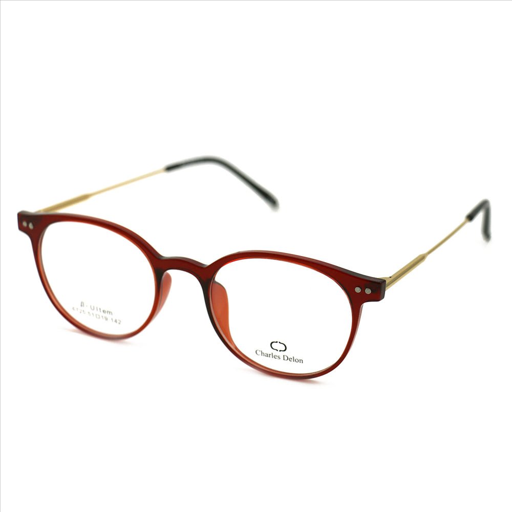 Eyeglasses Womens Clear Red Frames Round 51 19 142 by Charles Delon Round - megafashion11Monturas