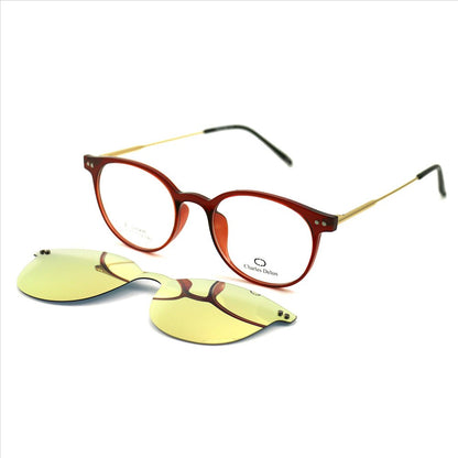 Eyeglasses Womens Clear Red Frames Round 51 19 142 by Charles Delon Round - megafashion11Monturas