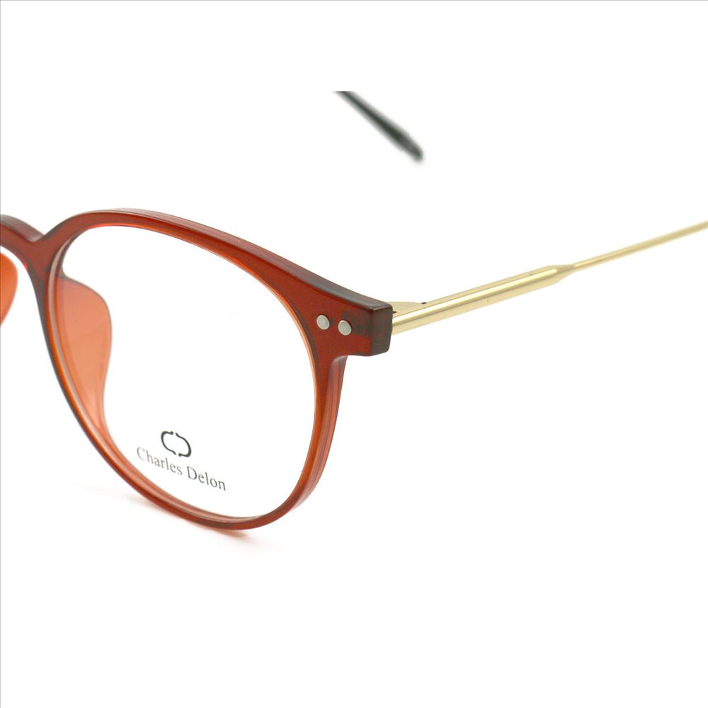 Eyeglasses Womens Clear Red Frames Round 51 19 142 by Charles Delon Round - megafashion11Monturas