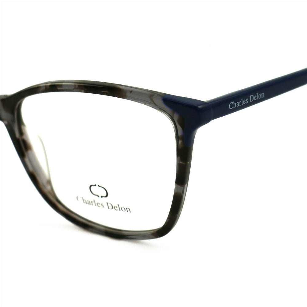 Eyeglasses Womens Havana Black/Navy Frames Square 54 16 140 by Charles Delon - megafashion11Monturas