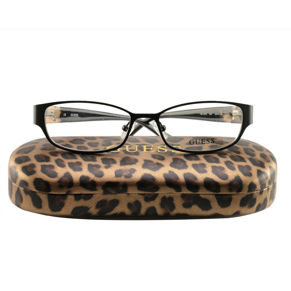 Guess Women's Eyeglasses GU 2412 B84 Satin Black 52 16 135 Frames Oval - megafashion11Monturas