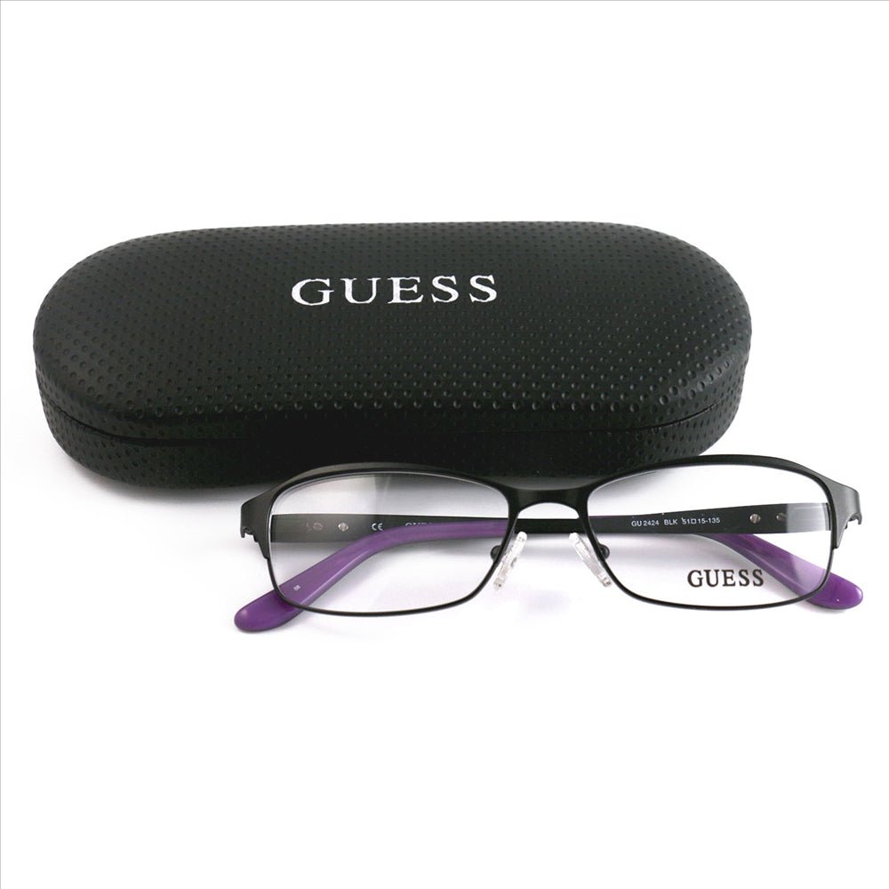 Guess Womens GU2424 BLK Matte Black 51 15 135 Frames Oval - megafashion11Monturas