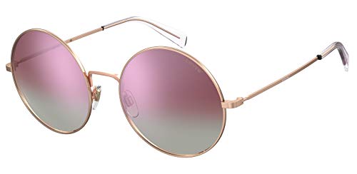 Levi's Women's LV 1011/S Oval Sunglasses, Gold, 55mm, 20mm - megafashion11Sunglasses