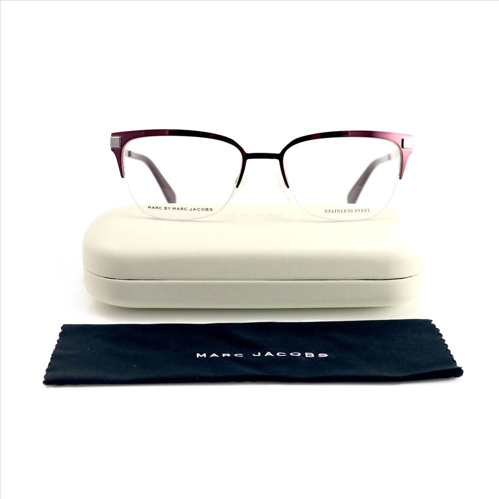 Marc Jacobs Womens Eyeglasses MMJ658 MV1 Shiny Red 50 17 135 Semi Rimless Square - megafashion11Monturas