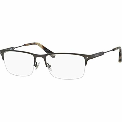 Men Rectangle Frame Fossil Semi Matte Dark Ruthenium Eyeglasses 54 17 145 - megafashion11Monturas