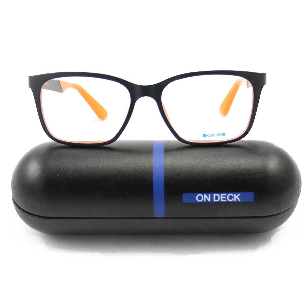 On Deck Men Eyeglasses OD014 Ultem Black/Orange 54 17 140 without case Oval - megafashion11Monturas