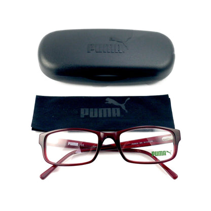 Puma Eyeglasses Womens Clear Red Frames Rectangle 54 19 140 PE0021O 003 - megafashion11Monturas