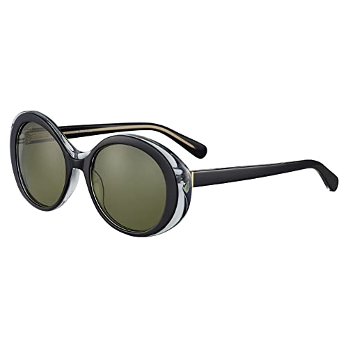 Serengeti Bacall Square Sunglasses, Shiny Black Transparent Layer/Mineral Polarized 555nm, One Size - megafashion11Sunglasses