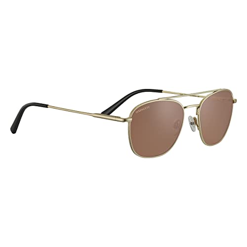 Serengeti Carroll Polarized Square Sunglasses, Matte Light Gold, Medium - megafashion11Sunglasses