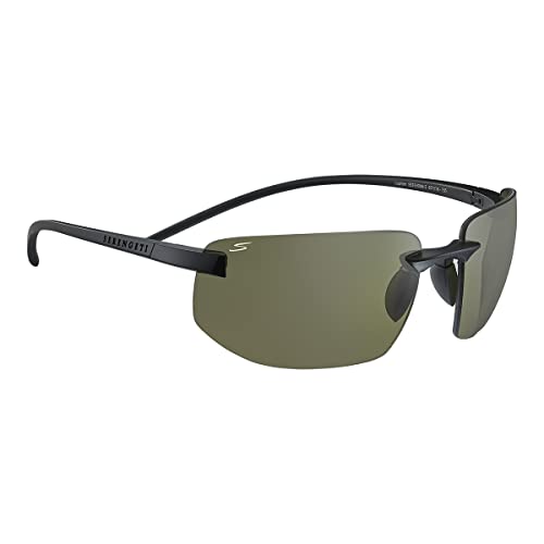 Serengeti Men's Lupton Oval Sunglasses, Matte Black, Medium - megafashion11Sunglasses