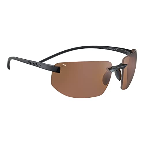 Serengeti Men's Lupton Oval Sunglasses, Matte Black, Medium - megafashion11Sunglasses