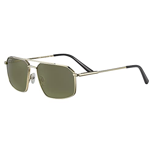 Serengeti Wayne Square Sunglasses, Shiny Light Gold/Mineral Non Polarized 555nm, One Size - megafashion11Sunglasses