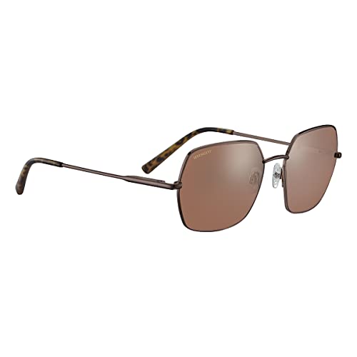 Serengeti Women's LOY Polarized Square Sunglasses, Shiny Chocolate Brown, Large - megafashion11Sunglasses