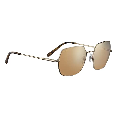 Serengeti Women's LOY Polarized Square Sunglasses, Shiny Light Gold, Large - megafashion11Sunglasses