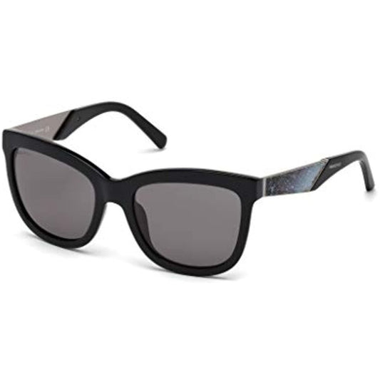 Swarovski Women Sunglasses SK0125 Black/Mirrored Square Cat Eye 100%UV 54-19 - megafashion11Sunglasses