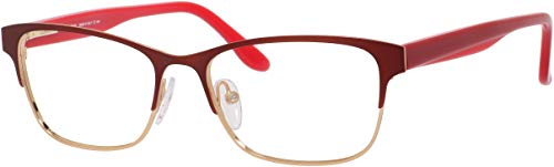 Womens Eyeglasses Emozioni 4371 0788 Red Burgundy Demo Lens Rectangle 52-16-140 - megafashion11Monturas