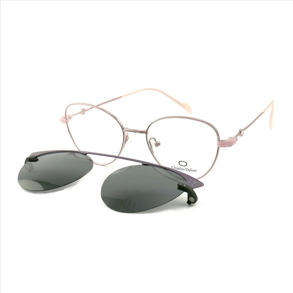 WomensClear Eyeglasses Frames Pink Frames Oval 52 18 140 by Charles Delon Oval - megafashion11Monturas