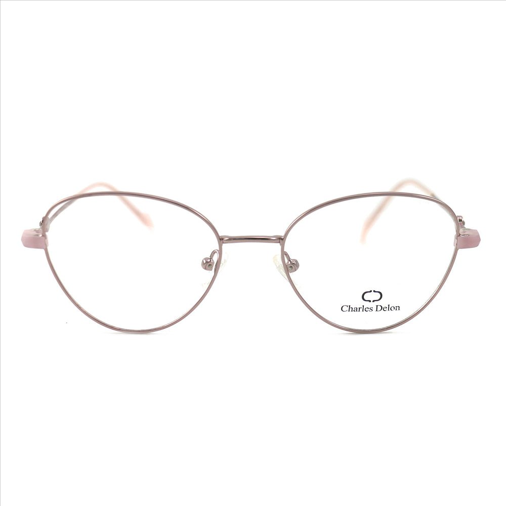 WomensClear Eyeglasses Frames Pink Frames Oval 52 18 140 by Charles Delon Oval - megafashion11Monturas