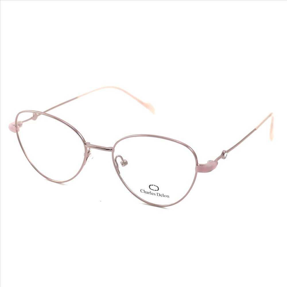 WomensClear Eyeglasses Frames Pink Frames Oval 52 18 140 by Charles Delon Oval - megafashion11Monturas