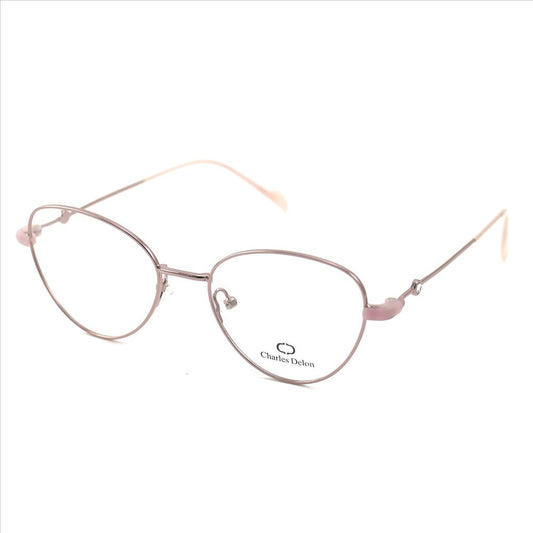 WomensClear Eyeglasses Frames Pink Frames Oval 52 18 140 by Charles Delon Oval - megafashion11Monturas